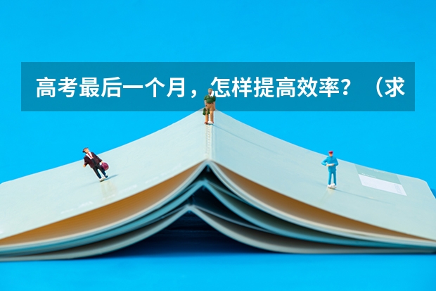 高考最后一个月,怎样提高效率?(求化学学习法,为了高考啊)